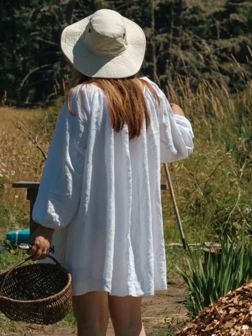 Shelter Clothing White linen mini dress. Custom sized with extra length. Size 1x